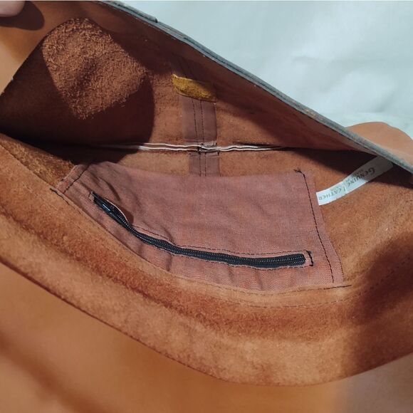 BEAUTIFUL VTG GENUINE LEATHER LARGE BROWN ENVELOPE CLUTCH PURSE MADE IN BRAZIL - Picture 5 of 8